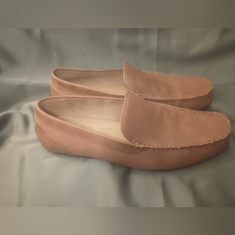 NWOB ALFANI Men's Sz 12 Brown Textured Loafers Shoes Hard Sole Slip On Moccasin